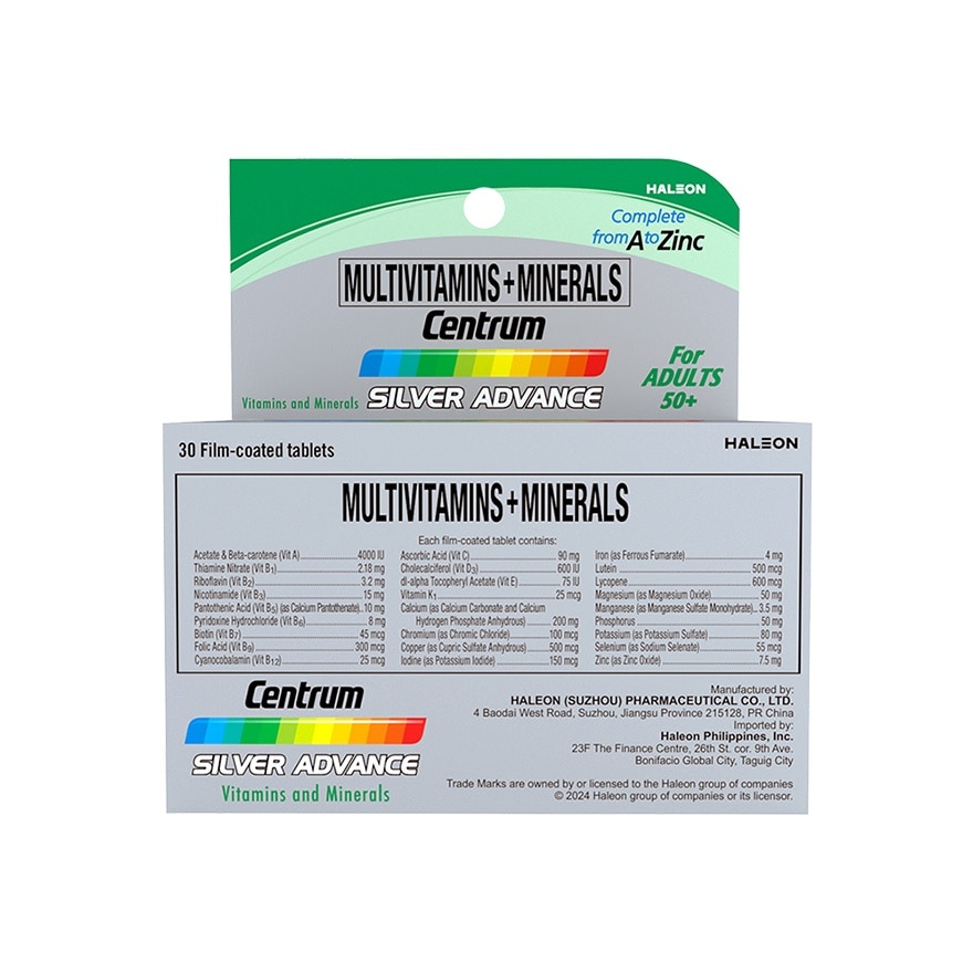 Silver Advance Multivitamins 30 Tablets