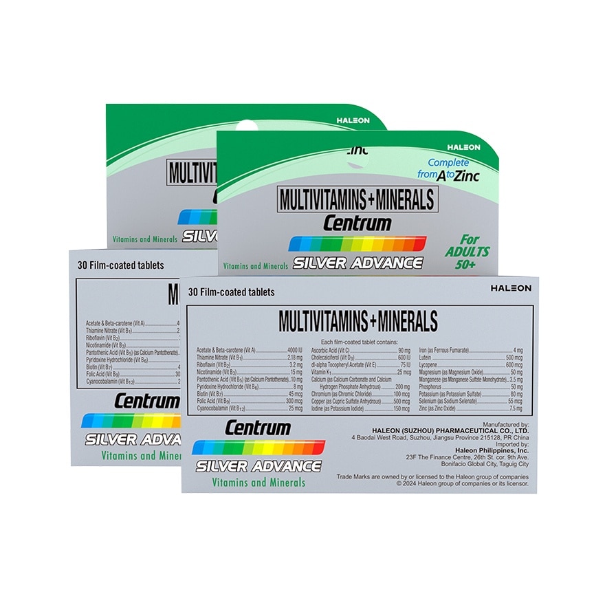 CENTRUM Silver Advance Tablet 30s x 2 Bottle Bundle Pack
