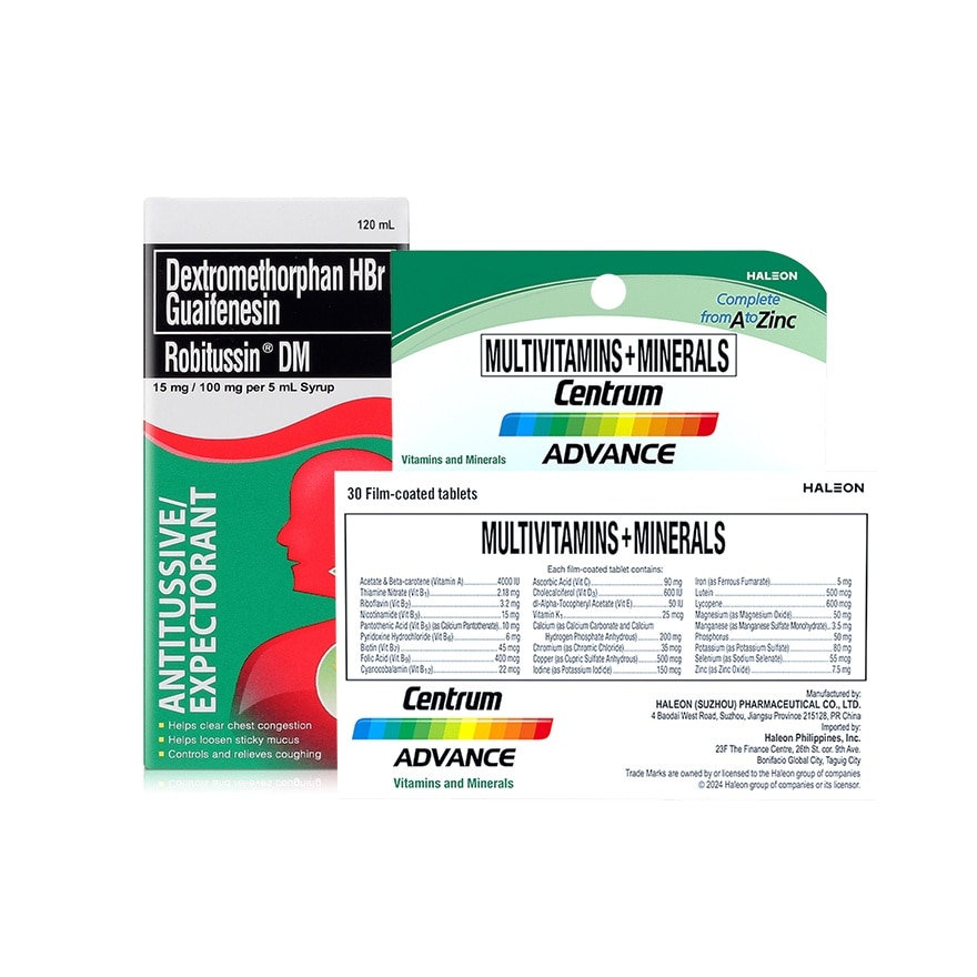 CENTRUM Advance Tablet 30s & Robitussin DM Syrup 120ml Bundle Pack