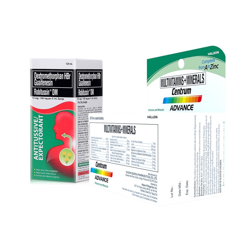 CENTRUM Advance Tablet 30s & Robitussin DM Syrup 120ml Bundle Pack