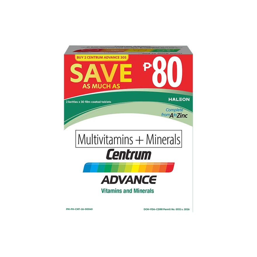 CENTRUM Advance 2 Bottles x 30s Save P80
