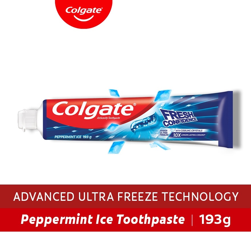 Fresh Confidence Peppermint Ice Toothpaste with Cooling Crystals 145ml