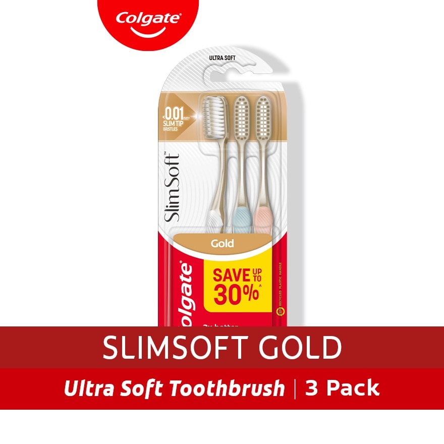 Slimsoft Charcoal Gold Toothbrush  2+1 set
