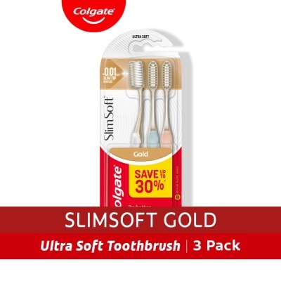 COLGATE - Colgate SlimSoft Gold Toothbrush Pack of 3
