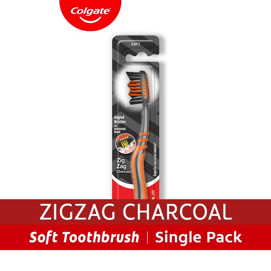 Zigzag Charcoal Soft Toothbrush