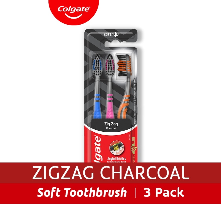 Colgate Zigzag Charcoal Toothbrush Pack of 3 image