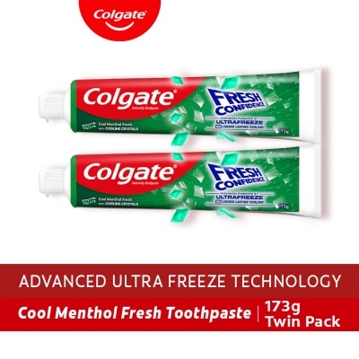 COLGATE - Colgate Fresh Confidence Cooling Crystals Cool Menthol Fresh Toothpaste 173g Twin Pack