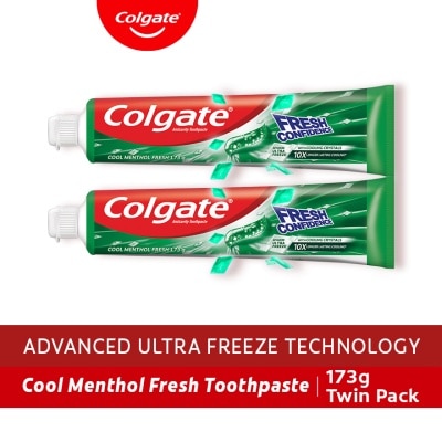 COLGATE Fresh Confidence Cool Menthol Fresh Toothpaste for Fresh Breath 175g 2 Tubes
