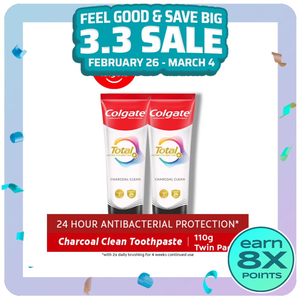 Total Charcoal Deep Clean Whole Mouth Health Toothpaste 80g Twin Pack