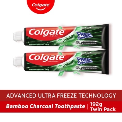 COLGATE Fresh Confidence Bamboo Charcoal Whitening Toothpaste  for Fresh Breath 140ml Twin Pack