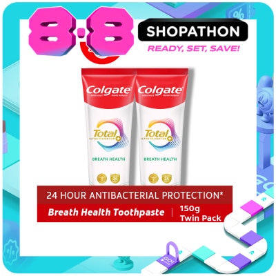 COLGATE - Colgate Total Breath Health Antibacterial Toothpaste 150g Twin Pack image