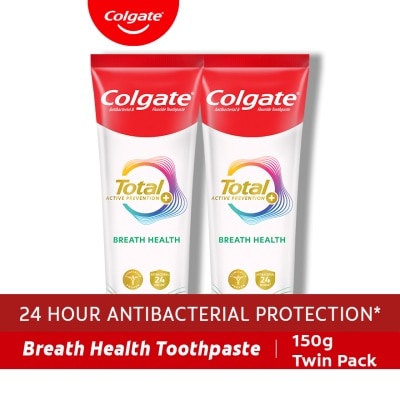 COLGATE - Colgate Total Breath Health Antibacterial Toothpaste 150g Twin Pack
