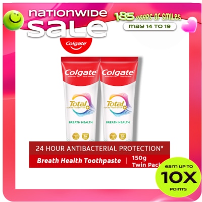 COLGATE - Total Pro-Breath Health Whole Mouth Health Toothpaste 110g 2 Tubes