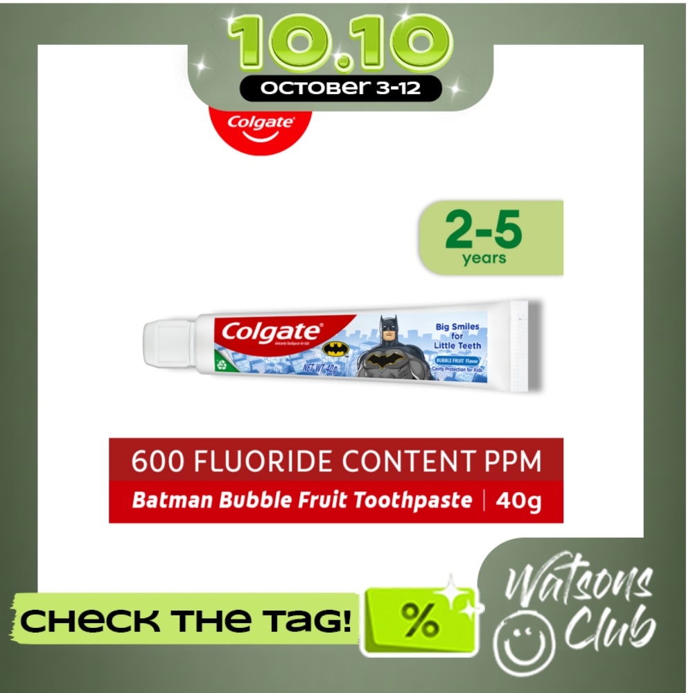 Colgate Kids Batman Bubble Fruit Toothpaste 40g image