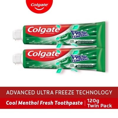 COLGATE Fresh Confidence Cool Menthol Fresh Toothpaste for Fresh Breath 120g Twin Pack