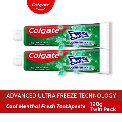COLGATE - Colgate Fresh Confidence Cooling Crystals Cool Menthol Fresh Toothpaste 120g Twin Pack
