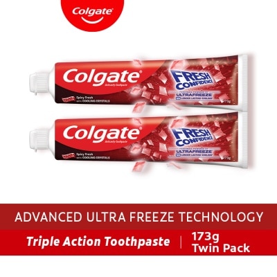 COLGATE - Colgate Fresh Confidence Cooling Crystals Spicy Fresh Toothpaste 173g Twin Pack