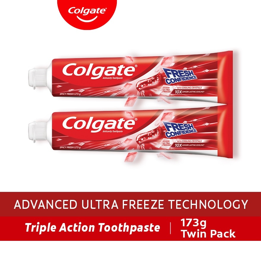 Fresh Confidence Spicy Fresh Toothpaste for Fresh Breath 175g Twin Pack