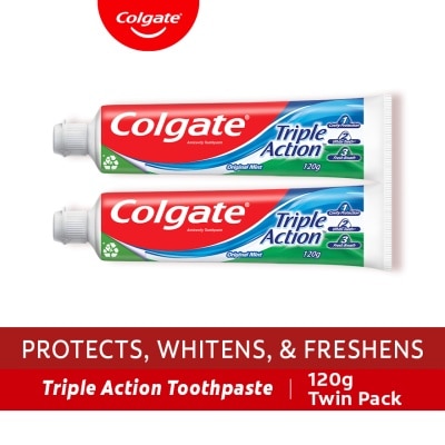 COLGATE Triple Action Anti-Cavity Family Toothpaste 120g Twin Pack