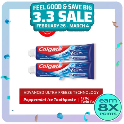 COLGATE Fresh Confidence Peppermint Ice Fresh Toothpaste 120g Twin Pack
