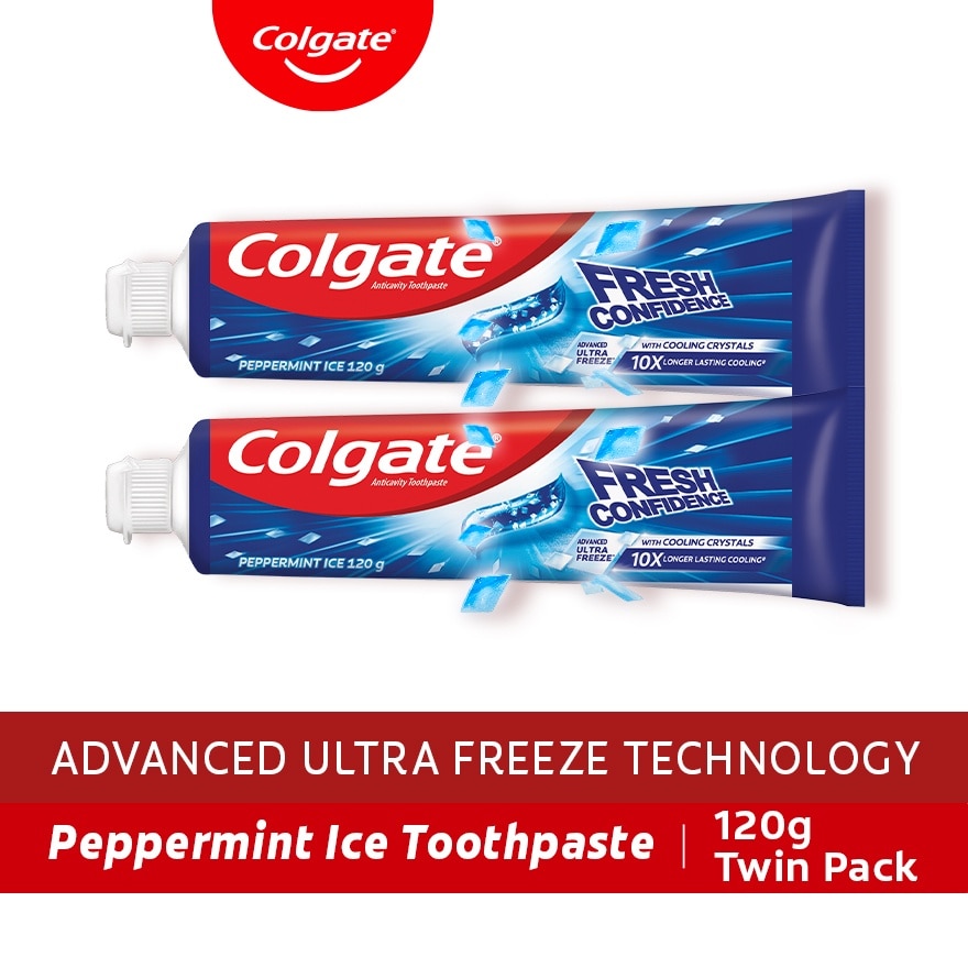 Fresh Confidence Peppermint Ice Fresh Toothpaste 120g Twin Pack