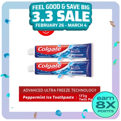 COLGATE Fresh Confidence Peppermint Ice Fresh Toothpaste 175g Twin Pack
