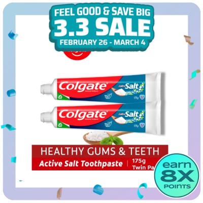 COLGATE Colgate Active Salt Natural Toothpaste 175g Twin Pack