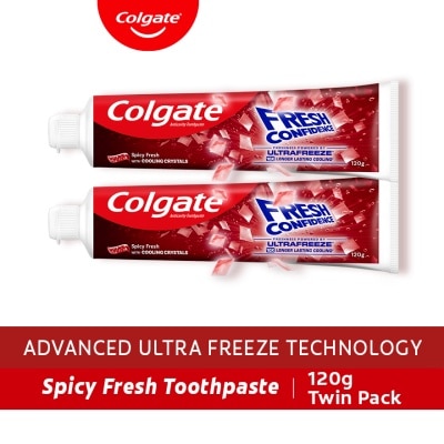 COLGATE - Colgate Fresh Confidence Cooling Crystals Spicy Fresh Toothpaste 120g Twin Pack image