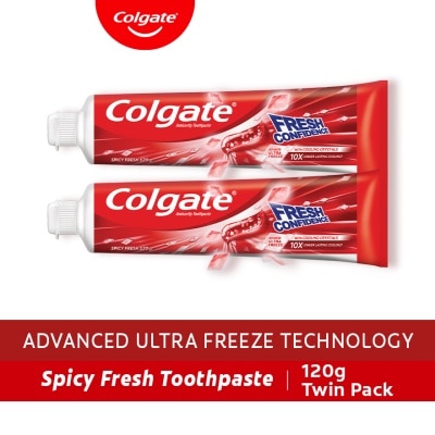 COLGATE Fresh Confidence Spicy Fresh Toothpaste for Fresh Breath 120g Twin Pack