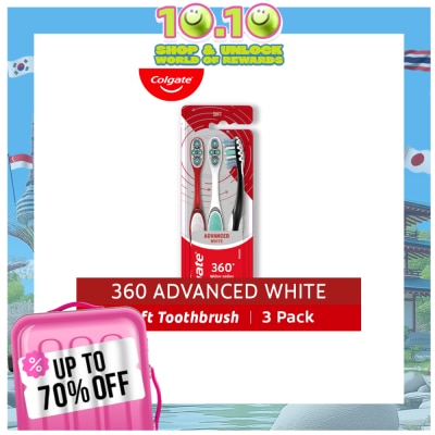 COLGATE Colgate 360 Advanced White Toothbrush 3Pk (Soft)