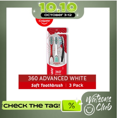 COLGATE Colgate 360 Advanced White Toothbrush Pack of 3 image