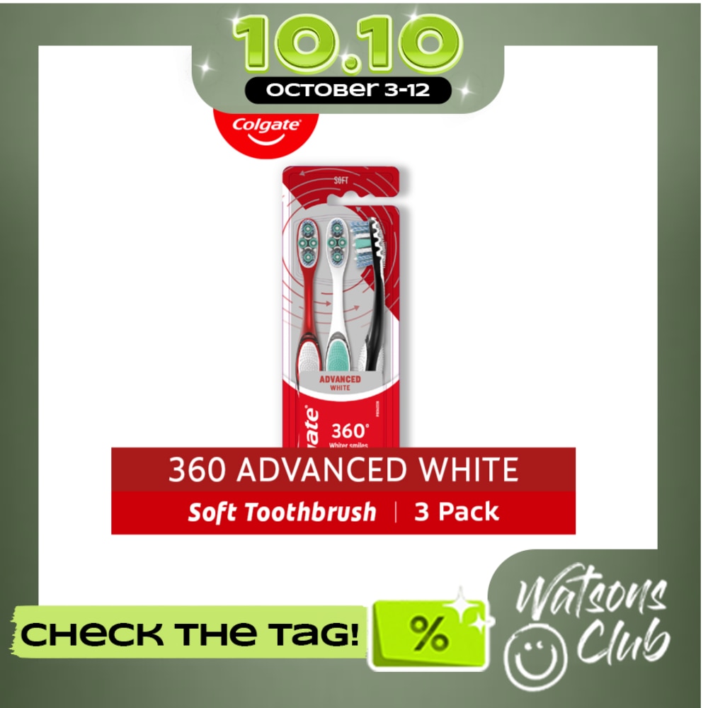 Colgate 360 Advanced White Toothbrush Pack of 3 image