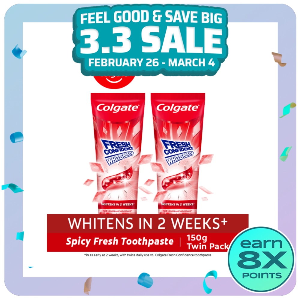 COLGATE Fresh Confidence White Blast Spicy Fresh Toothpaste 150g Twin