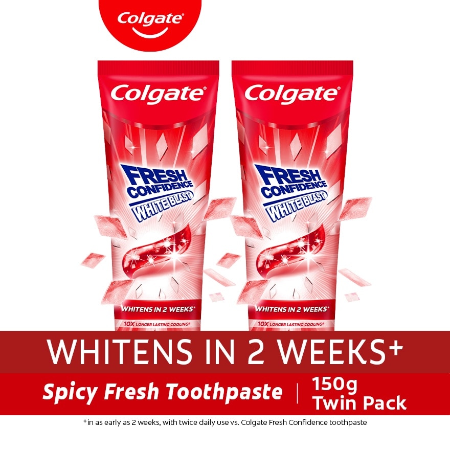 Colgate Fresh Confidence White Blast Spicy Fresh Toothpaste 150g Twin Pack image