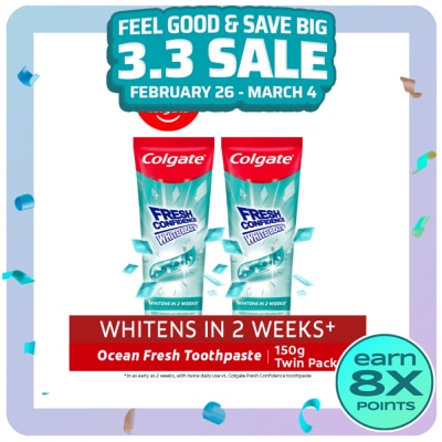 COLGATE COLGATE Fresh Confidence White Blast Ocean Fresh Toothpaste 150g Twin