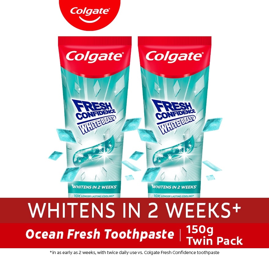 Colgate Fresh Confidence White Blast Ocean Fresh Toothpaste 150g Twin Pack