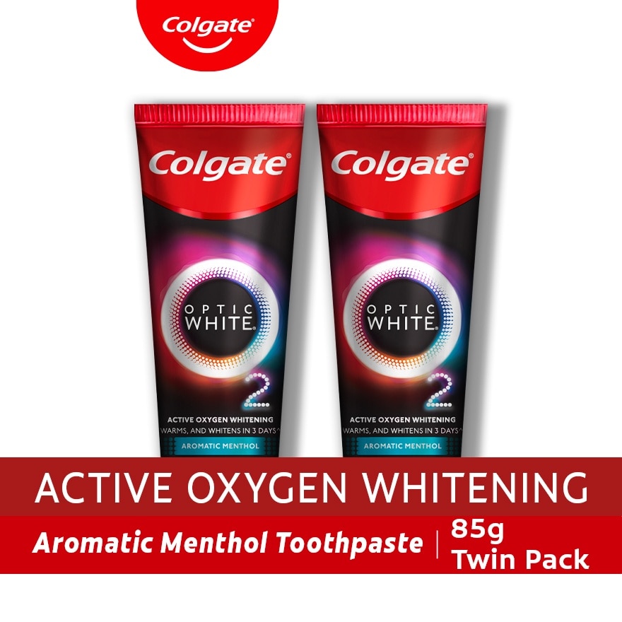 Colgate Optic White O2 Whitening Toothpaste 85g Twin Pack