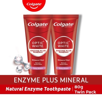 COLGATE - Colgate Optic White Enzyme Whitening Toothpaste 80g Twin Pack