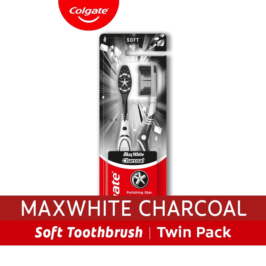 Colgate Maxwhite Charcoal Toothbrush 2Pk