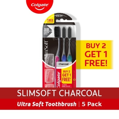 COLGATE - Colgate SlimSoft Charcoal Toothbrush Pack of 3 image