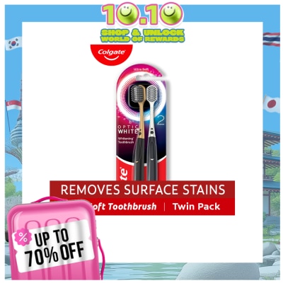 COLGATE COLGATE Optic White O2 Toothbrush 2 Pack (Ultra Soft)