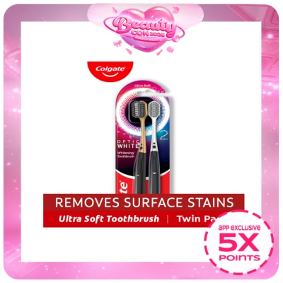 COLGATE - COLGATE Optic White O2 Toothbrush 2 Pack (Ultra Soft)