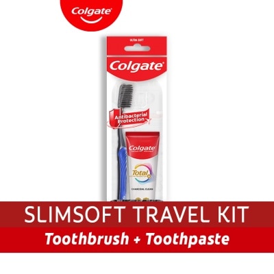 COLGATE - Colgate Total Charcoal Toothpaste 35g + Colgate Slimsoft Toothbrush Travel Kit image