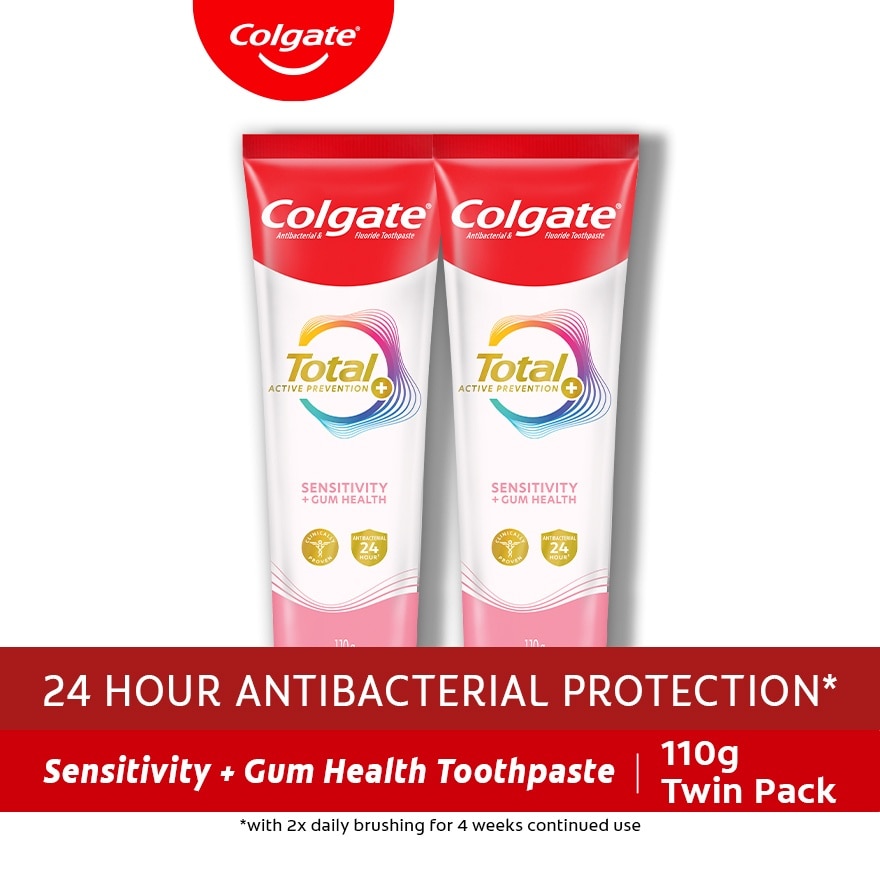 Colgate Total Sensitive + Gum Health Antibacterial Toothpaste 110g Twin Pack
