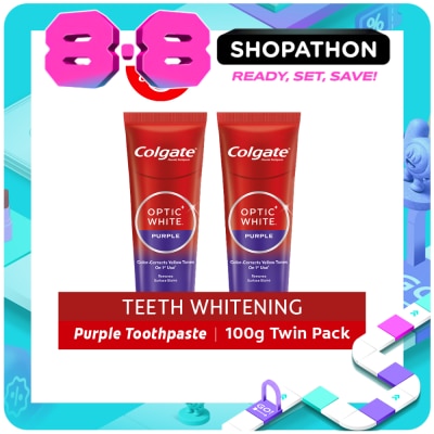 COLGATE - Colgate Optic White Purple Whitening Toothpaste 100g Twin Pack image