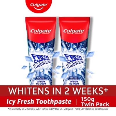 COLGATE - Colgate Fresh Confidence White Blast Icy Fresh Toothpaste 150g Twin Pack image