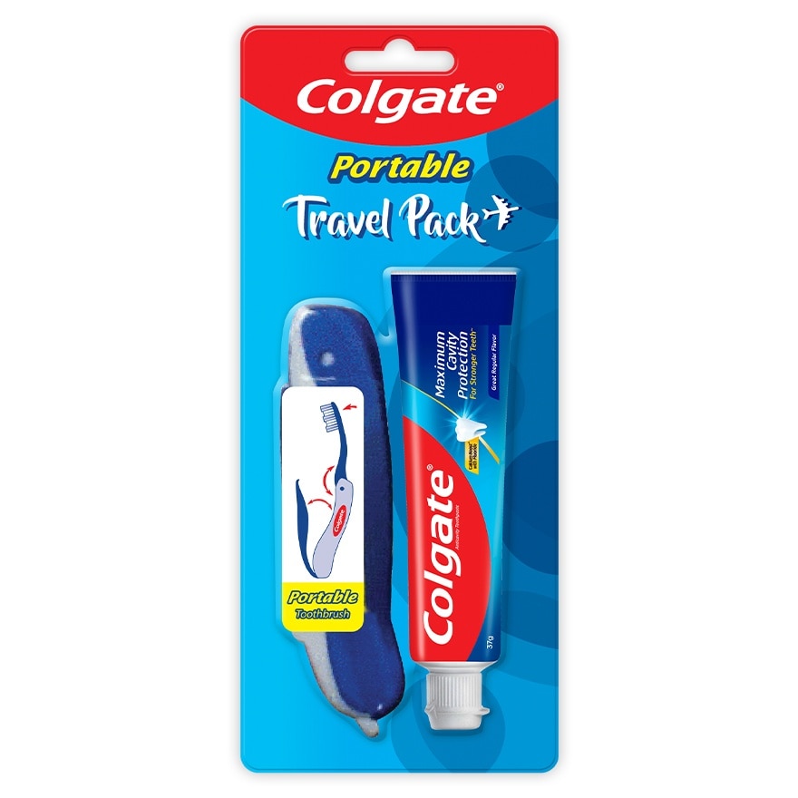 Colgate Portable Toothbrush with FREE Colgate Great Regular Flavor Toothpaste 25mL image