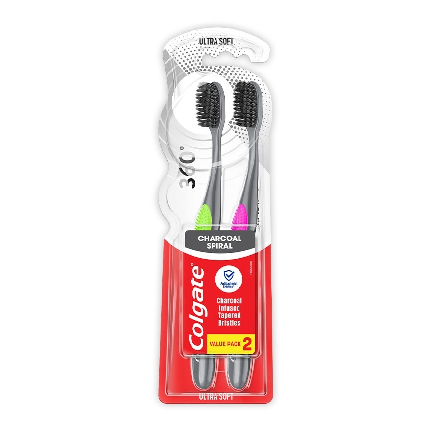 Colgate 360 Charcoal Toothbrush Pack of 2