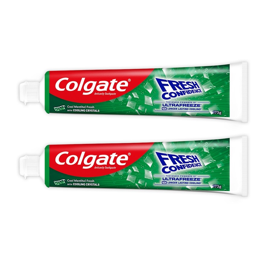 Colgate Fresh Confidence Cooling Crystals Cool Menthol Fresh Toothpaste 173g Twin Pack