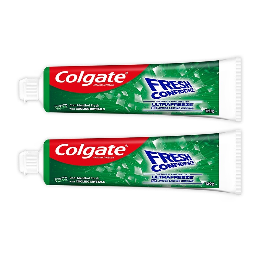 Colgate Fresh Confidence Cooling Crystals Cool Menthol Fresh Toothpaste 120g Twin Pack